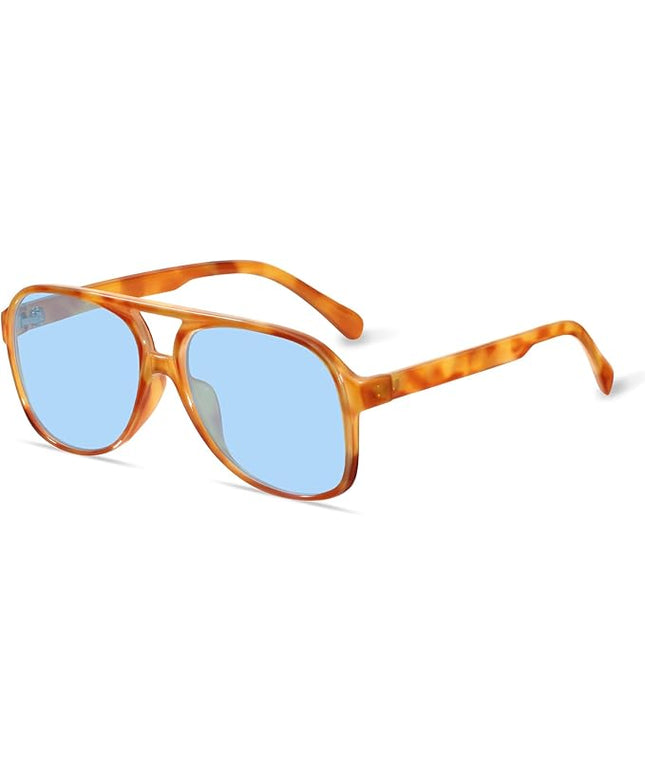 YDAOWKN Retro Aviator Sunglasses for Women Mens Large Frame Classic Vintage 70s Sun Glasses Aviators
