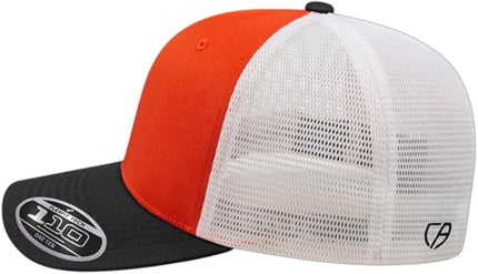 Cap America i8502 Flexfit 110 Premium Mid Profile 6-Panel Mesh Back Trucker Cap Hat w/UV Guard & Adjustable Snapback