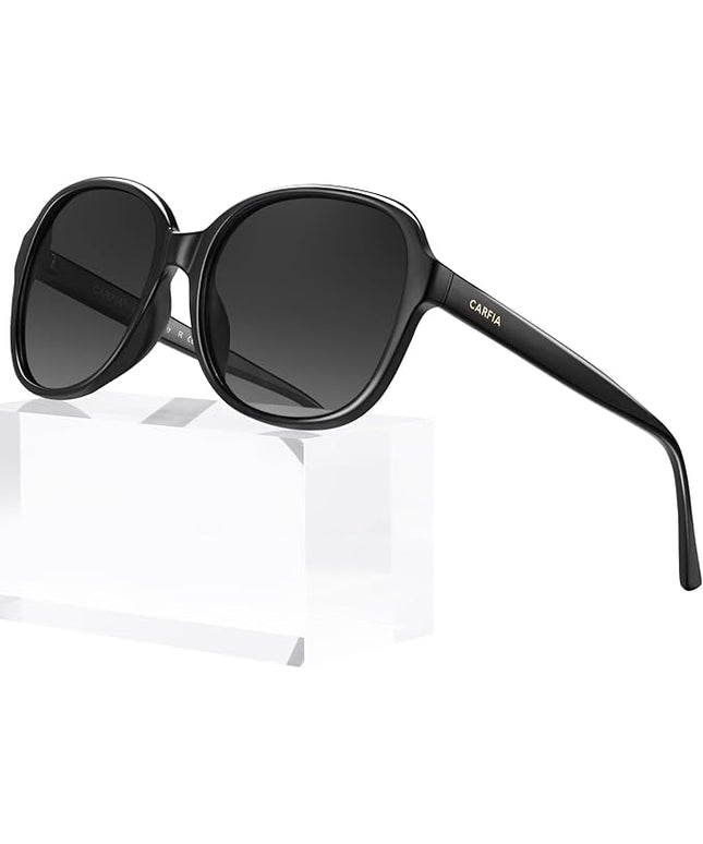 CARFIA Acetate Oversized Square Polarized Sunglasses for Women UV Protection Retro Trendy Big Shades