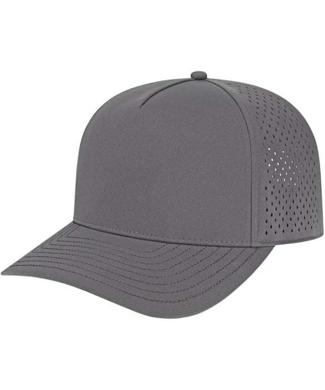 Cap America i8540 Premium Water-Resistant Perforated Medium Profile 5-Panel Cap w/UV Guard & Adjustable Snapback