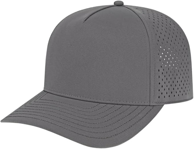 Cap America i8540 Premium Water-Resistant Perforated Medium Profile 5-Panel Cap w/UV Guard & Adjustable Snapback