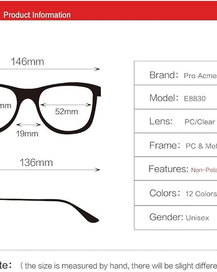 Pro Acme Semi-Rimless Polarized Sunglasses UV 400 Protection for Women Men