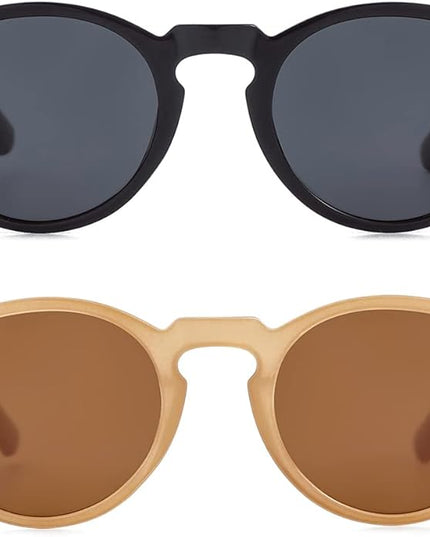Gleyemor Vintage Polarized Sunglasses for Men Round Sunglasses UV400 Protection Retro Hand-crafted Acetate Frame