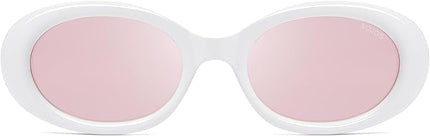 SOJOS Small Retro Oval Polarized Sunglasses for Women Men 90s Vintage UV400 Protection Tiny Sun Glasses SJ2286