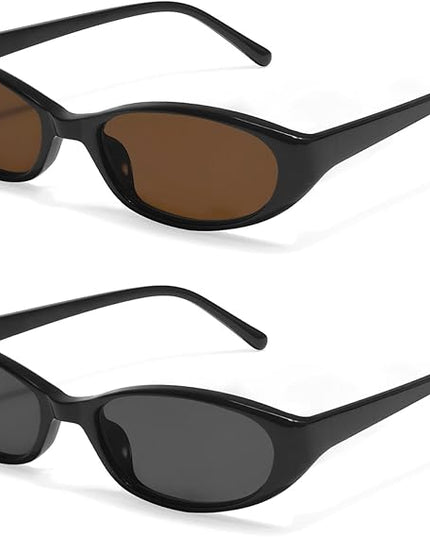 Retro Oval Sunglasses for Women 2026 90s Small Chic Cat Eye Sun Glasses Sunnies Lightweight Shades