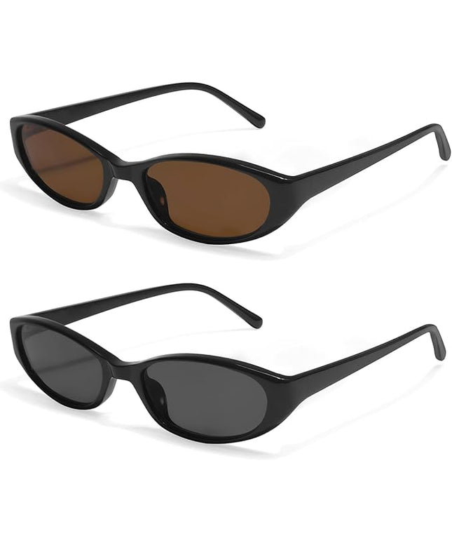 Retro Oval Sunglasses for Women 2026 90s Small Chic Cat Eye Sun Glasses Sunnies Lightweight Shades