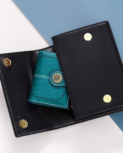SENDEFN Small Womens Wallet Leather Bifold Card Holder RFID Blocking with Zipper Coin Pocket