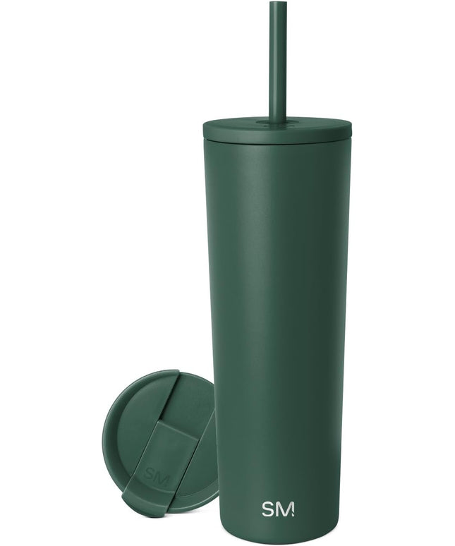 Simple Modern Insulated Tumbler with Lid and Straw | Iced Coffee Cup Reusable Stainless Steel Water Bottle Travel Mug | Gifts for Women Men Her Him | Classic Collection | 28oz | Forest