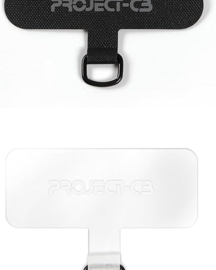 project-cb Phone Tether Tab 2 Pack,Universal Phone Lanyard Patch Without Adhesive,Phone Strap Replacement Part for Cell Phone (Black&Clear)