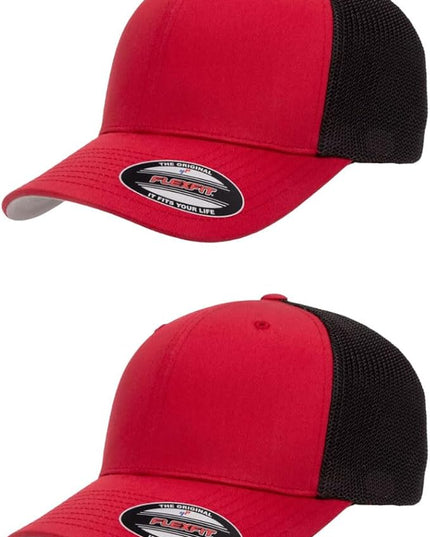 Flexfit 6511 Fitted Mid-Profile Stretchable Mesh Panels Trucker Cap | Bulk Pack Available