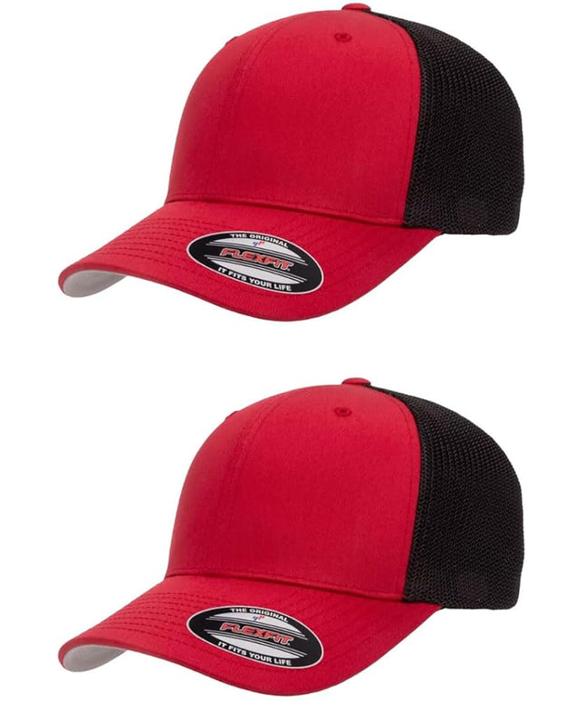 Flexfit 6511 Fitted Mid-Profile Stretchable Mesh Panels Trucker Cap | Bulk Pack Available