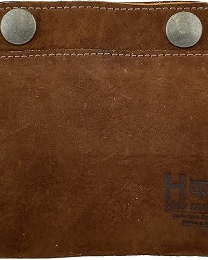 Hide & Drink, Leather Double Snap Pouch, Coin Purse, Cash & Card Holder, Cable Organizer, Makeup, Handmade (Swayze Suede)