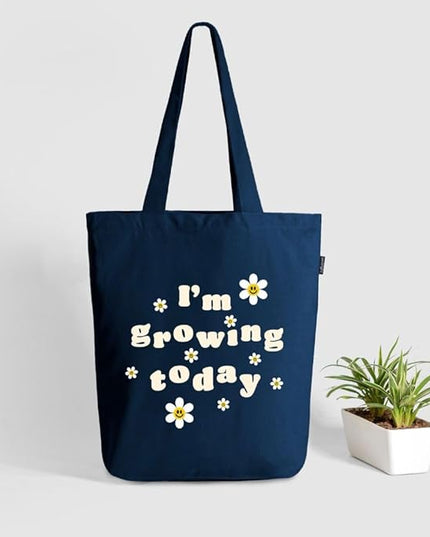 Ecoright Tote Bag for Women with Zipper, Small Tote Bag, Canvas Bag, Reusable Cotton Bag for Beach, Grocery, School & Work