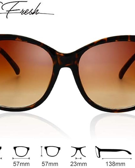 The Fresh Women's Oversized Square Jackie O Cat Eye Hybrid Butterfly Fashion Sunglasses - Exquisite Packaging