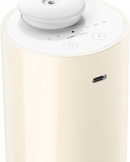 Airversa Waterless Diffuser for Essential Oil, Car Diffsuer, Battery Operated Nebulizer, 0.7 Fl Oz/ 20mL, Mini Scent Air Machine, 3 Timers & 3 Mist Levels for Home, Room, Car, Office - AN6 Yogurt