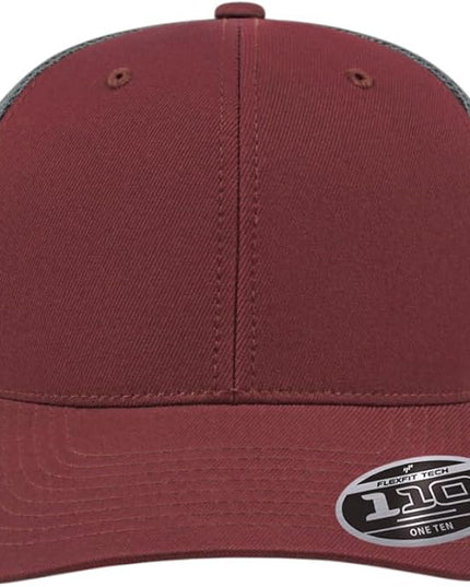 Cap America i8502 Flexfit 110 Premium Mid Profile 6-Panel Mesh Back Trucker Cap Hat w/UV Guard & Adjustable Snapback