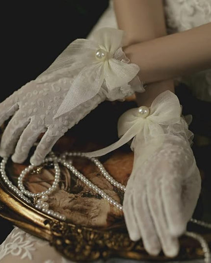 Sahabowi Satin Gloves Formal Bridal Banquet Party Wedding Opera Solid Colorful Mitten For Women