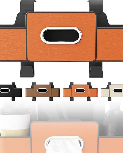 2026 New Multifunctional Car Seat Back Storage Box, Car Back Seat Organizer with Holder, Multifunction Car Seat Back Storage Box, Car Back Seat Organizer (Orange)