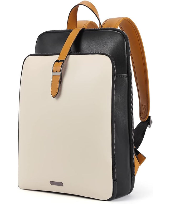 CLUCI Leather Backpack for Women, 15.6 inch Laptop Bag, Large Genuine Work Backpack Travel Back