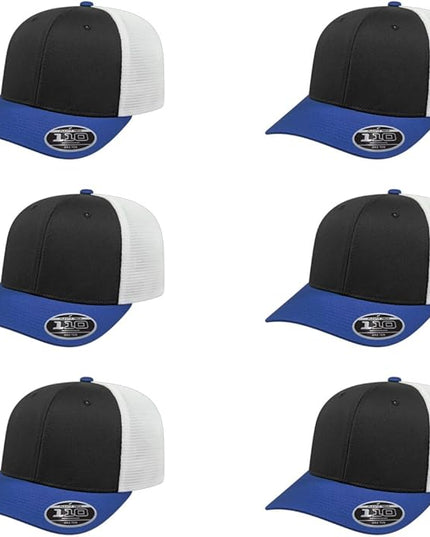 Cap America i8502 Flexfit 110 Premium Mid Profile 6-Panel Mesh Back Trucker Cap Hat w/UV Guard & Adjustable Snapback