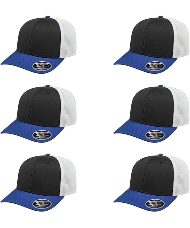 Cap America i8502 Flexfit 110 Premium Mid Profile 6-Panel Mesh Back Trucker Cap Hat w/UV Guard & Adjustable Snapback