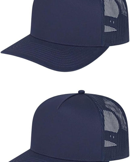 Cap America i3039 Classic 5 Panel Mid Profile Structured Trucker Mesh Back Cap w/ & Adjustable Snapback