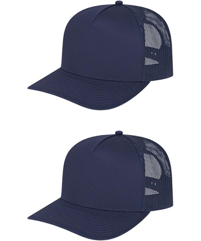 Cap America i3039 Classic 5 Panel Mid Profile Structured Trucker Mesh Back Cap w/ & Adjustable Snapback