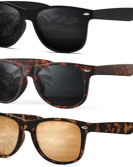 DEMIKOS Sunglasses Men Polarized Sunglasses for Mens Womens Retro Mirror Lens for Driving Fishing UV Protection