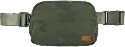 C.C Belt Bag for Women – Quilted Fanny Pack Crossbody Waist Bag with Adjustable Strap, Fashion Gift Idea (Camo olive)