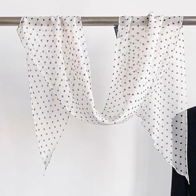 JERLA Women 100% Mulberry silk Scarf Long Large Lightweight Scarves Fashion Women Soft polka dot Print Neckerchief