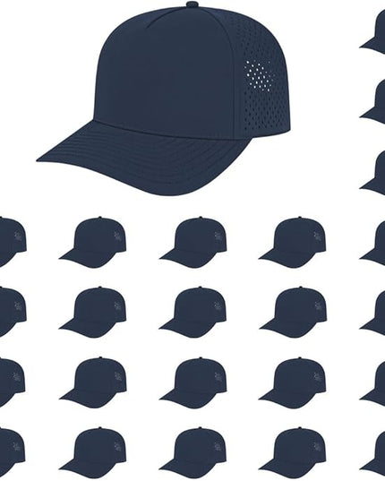Cap America i8540 Premium Water-Resistant Perforated Medium Profile 5-Panel Cap w/UV Guard & Adjustable Snapback