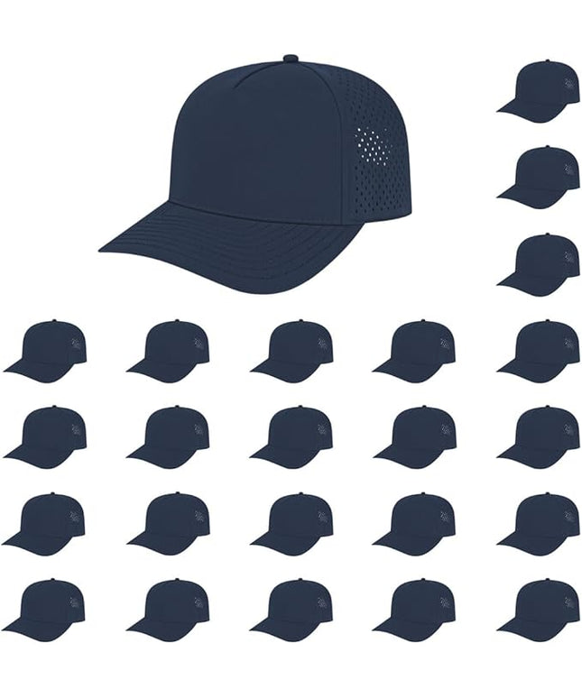 Cap America i8540 Premium Water-Resistant Perforated Medium Profile 5-Panel Cap w/UV Guard & Adjustable Snapback