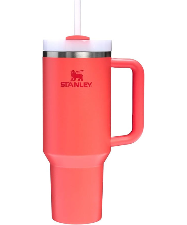 STANLEY Quencher H2.0 Tumbler with Handle and Straw 40 oz | Flowstate 3-Position Lid | Cup Holder Compatible for Travel | Insulated Stainless Steel Cup | BPA-Free | Hot Coral