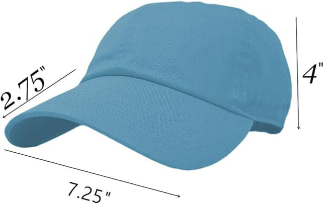 Glory Max 100% Cotton Baseball Cap Classic Plain Low Profile Golf Dad Hat Buckle Adjustable