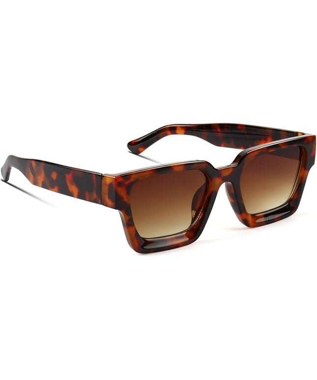 Trendy Square Sunglasses for Men Women Fashion Thick Rectangle Sun Glasses UV Protection Shades Designer Style