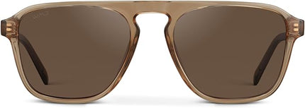 WearMe Pro Polarized Modern Aviator One-Bridge Square Mens Sunglasses