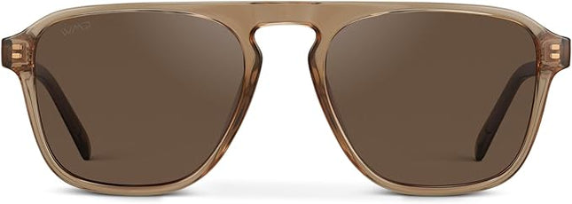 WearMe Pro Polarized Modern Aviator One-Bridge Square Mens Sunglasses