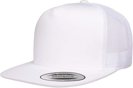Yupoong 5-Panel YP Classic Trucker Cap | High Profile Flat Visor Snapback | OSFM | Bulk Packs Available