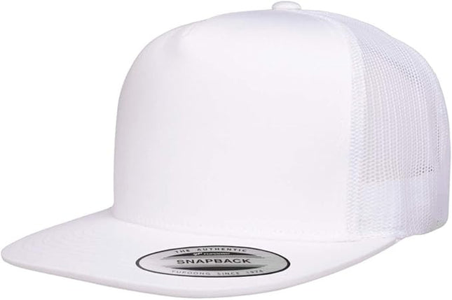 Yupoong 5-Panel YP Classic Trucker Cap | High Profile Flat Visor Snapback | OSFM | Bulk Packs Available