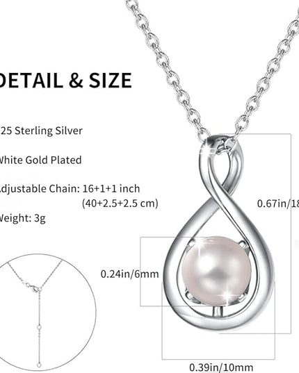 FANCIME Birthstone Necklaces for Women Fine Jewelry Sterling Silver Dainty Infinity Pendant Anniversary Birthday Christmas Gifts for Her Wife Mom Lady Daughter, Chain 16"+2" Extend