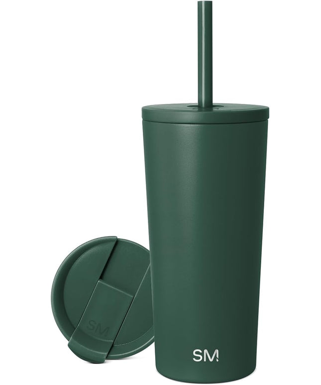 Simple Modern Insulated Tumbler with Lid and Straw | Iced Coffee Cup Reusable Stainless Steel Water Bottle Travel Mug | Gifts for Women Men Her Him | Classic Collection | 20oz | Forest