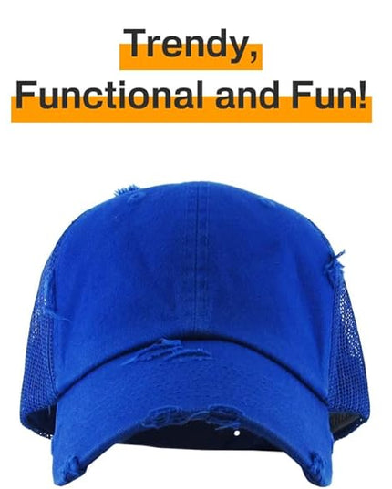 KBETHOS Vintage Washed Distressed Cotton Dad Hat Baseball Cap Adjustable Polo Trucker Unisex Style Headwear