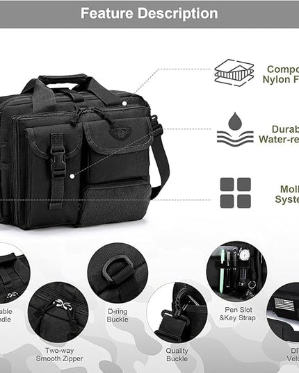 Stypos Tactical Messenger Bag,Tactical Briefcase for Man Military Laptop Bag 14 Inch/15.6 Inch /17.3 Inch Messenger Work Bag