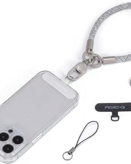 project-cb Phone Wrist Strap 1,Tether Tab 2,Phone Wristlet,Lanyard Wrist Strap,Key Holder,KeyChain,KeyRing×2(FoggyBlack-S)