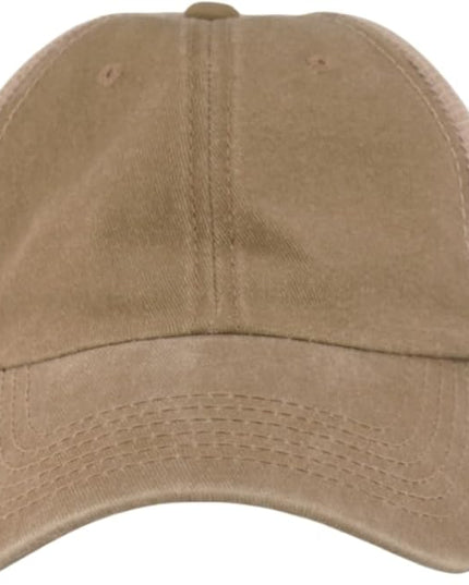 Vintage Washed Soft Crown Baseball Cap Plain Snapback Trucker Hat Men Women Adjustable Distressed Mesh-Back Ball Cap