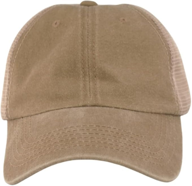 Vintage Washed Soft Crown Baseball Cap Plain Snapback Trucker Hat Men Women Adjustable Distressed Mesh-Back Ball Cap