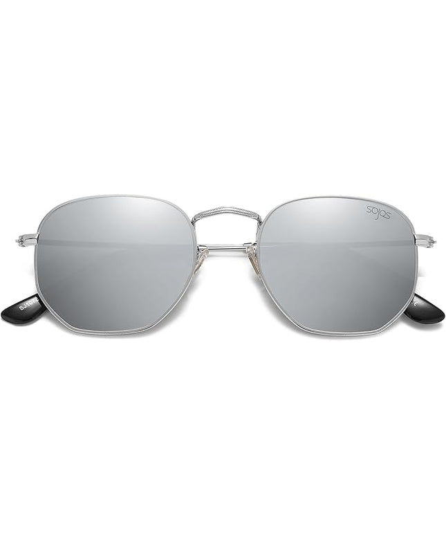 SOJOS Square Polarized Sunglasses for Women Men Small Hexagonal Polygon Shades SJ1072