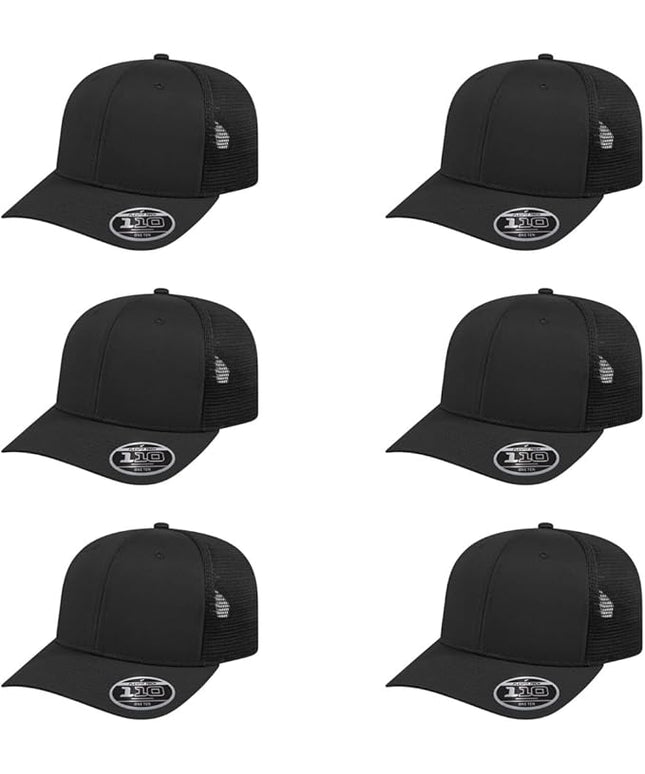 Cap America i8502 Flexfit 110 Premium Mid Profile 6-Panel Mesh Back Trucker Cap Hat w/UV Guard & Adjustable Snapback
