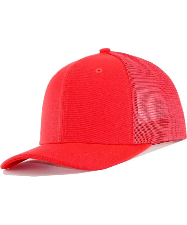 Mesh Snapback Hat (M/L/XL/XXL) - Blank Structured Men's Trucker Hats-Baseball Caps - Adjustable Ball Cap