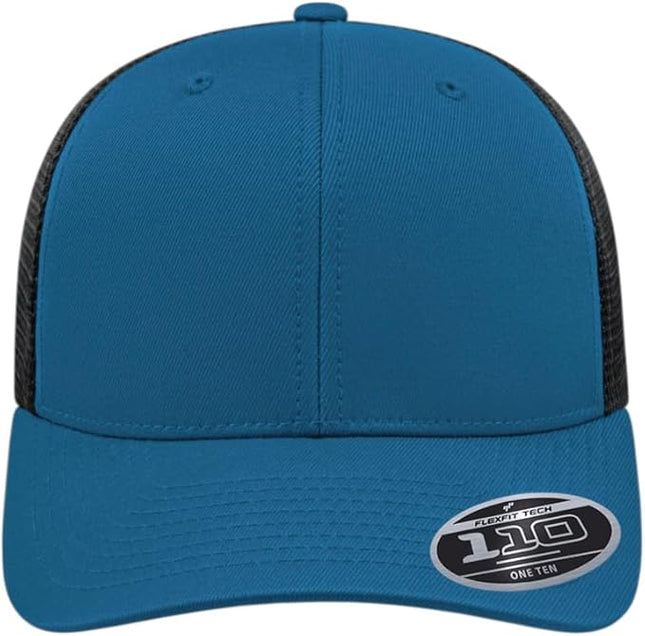 Cap America i8502 Flexfit 110 Premium Mid Profile 6-Panel Mesh Back Trucker Cap Hat w/UV Guard & Adjustable Snapback